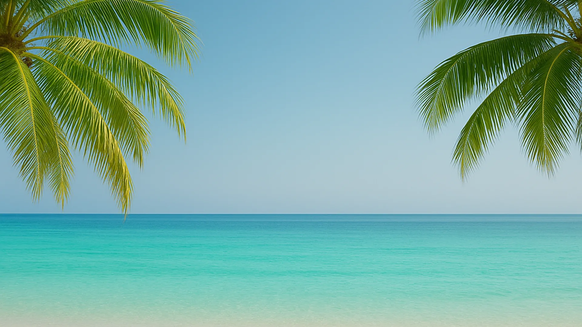 Tropischer Strand mit Kokospalmen und ruhigem Meer auf Koh Samui